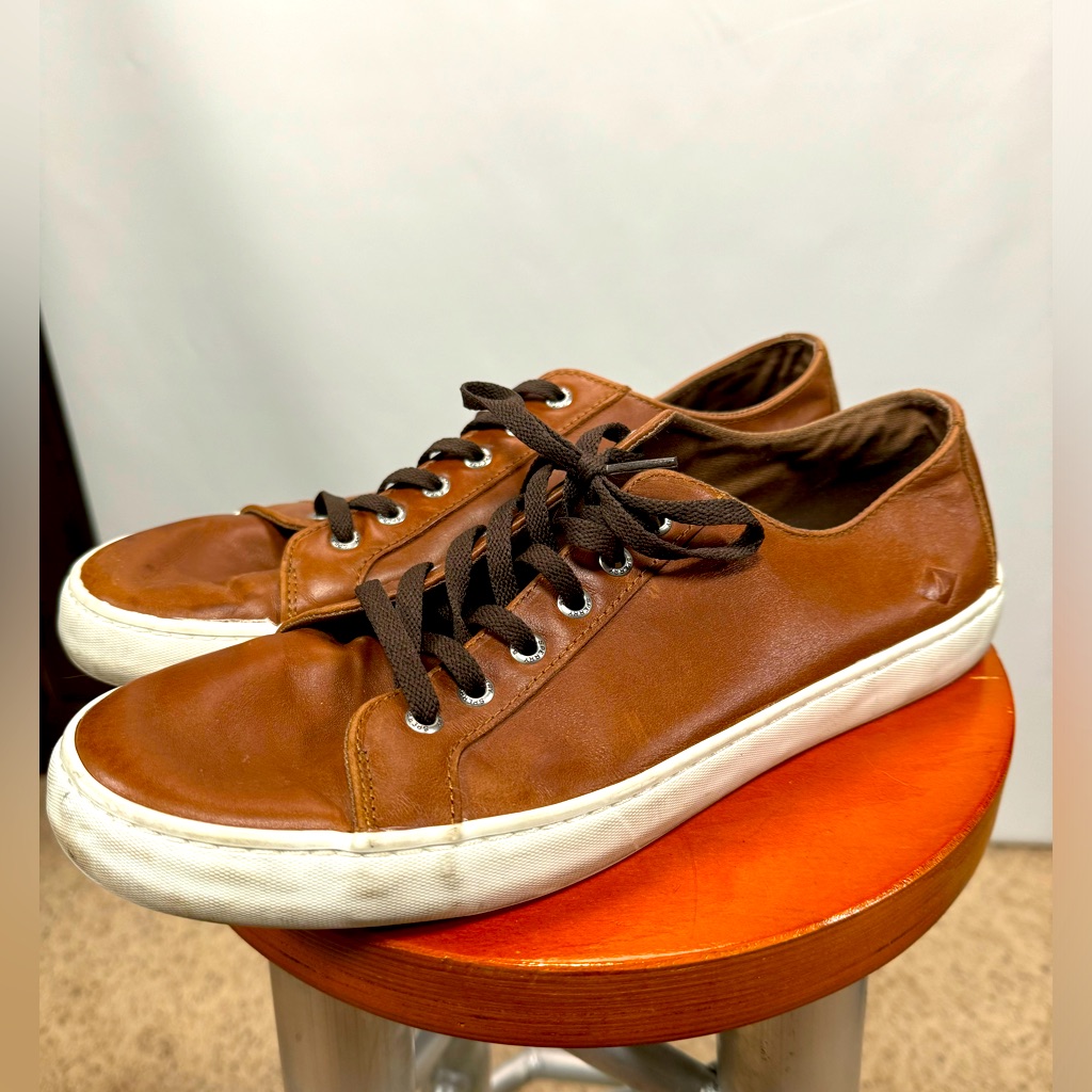 Men’s Us 11.5 Sperry Brown Leather Lace Up Boat Shoes